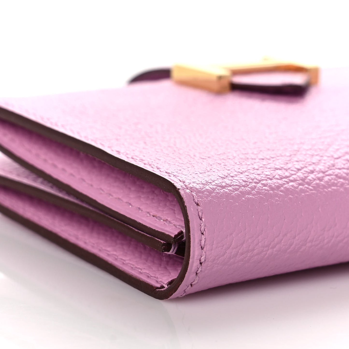Chevre Mysore Bearn Card Holder Wallet Mauve Sylvestre
