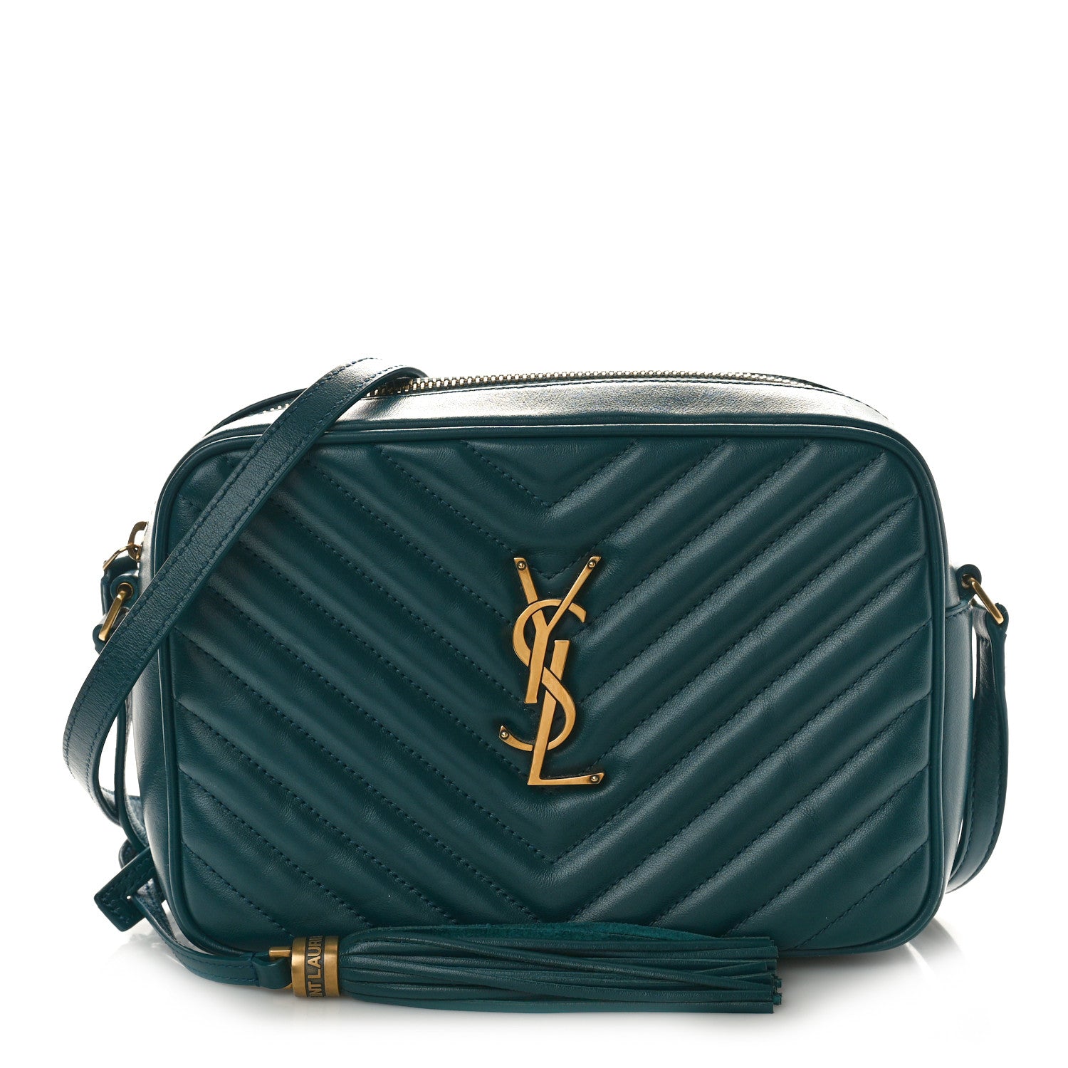 Saint Laurent Calfskin Matelasse Monogram Lou Camera Bag Sea Turquoise 1 of 10