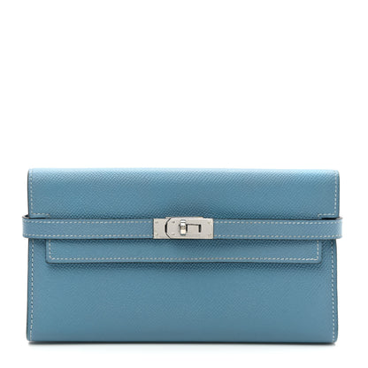 Hermes Epsom Kelly Longue Wallet Blue Jean 1 of 6