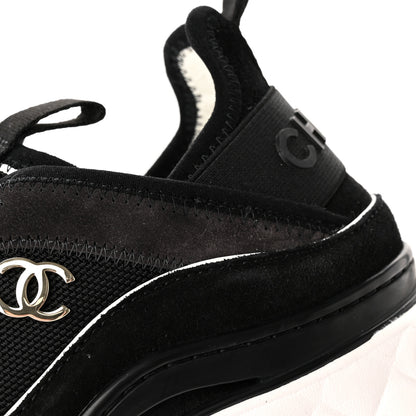 Chanel Velvet Calfskin Mixed Fibers CC Sneakers 37 Black 9 of 13
