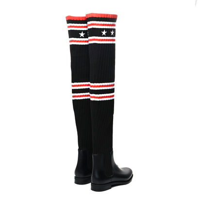Givenchy Knit Rubber Storm Over The Knee Boots 37 Black 4 of 6