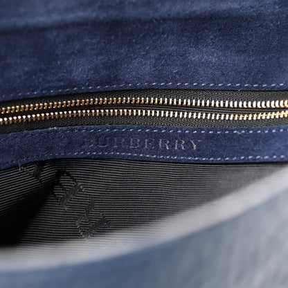 Burberry Signature Grain Medium Mildenhall Crossbody Bag Blue Carbon 6 of 16