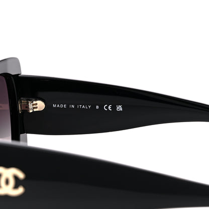 Chanel Acetate Rectangle Sunglasses 5435 Black 6 of 8