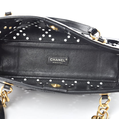 Chanel Patent Perforated CC Shopping Tote Black 5 of 21