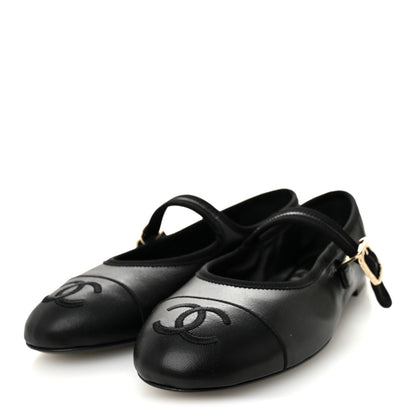 Chanel Lambskin Mary Jane Flats 39 Black 4 of 10