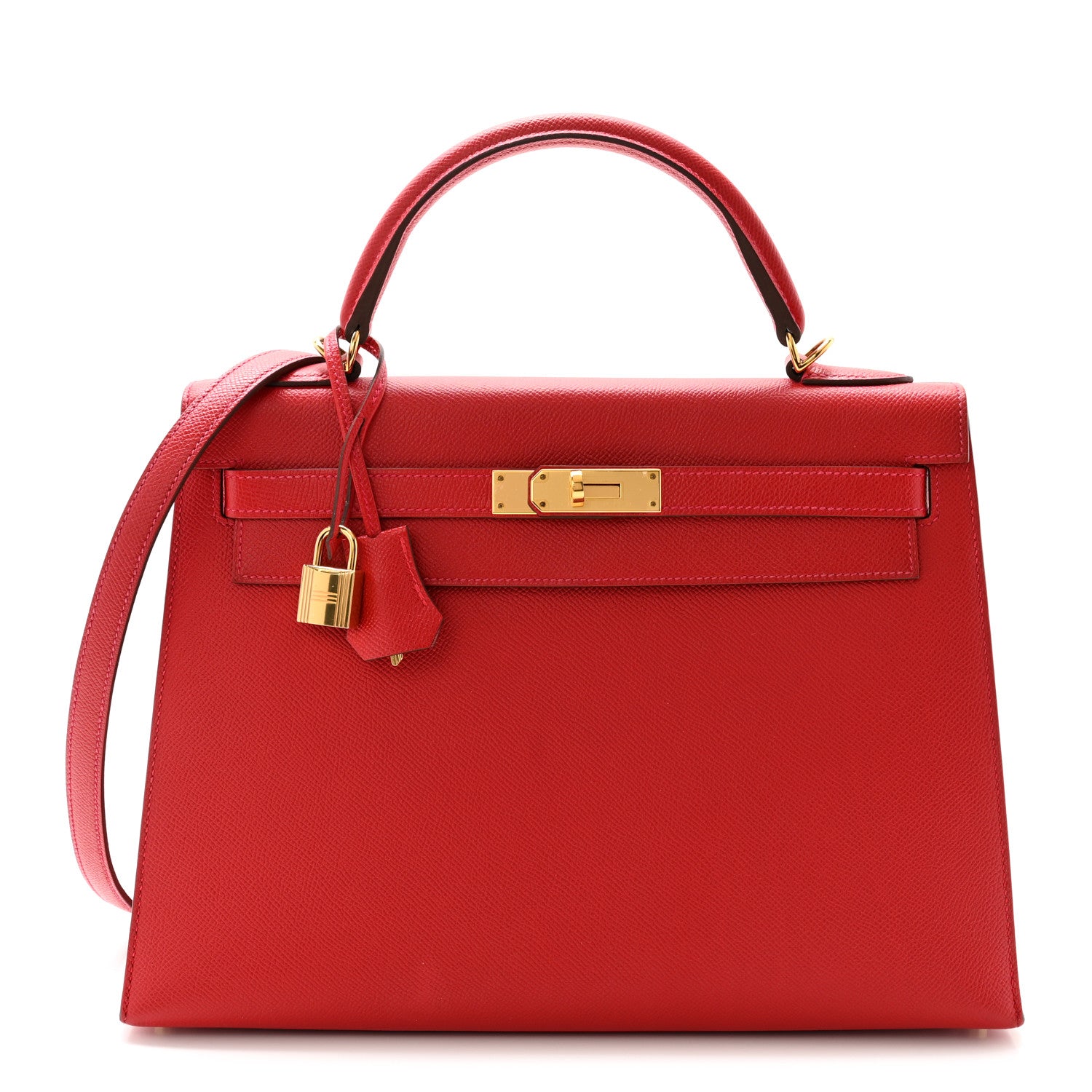 Hermes Epsom Kelly Sellier 32 Rouge Casaque 1 of 11