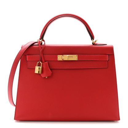 Hermes Epsom Kelly Sellier 32 Rouge Casaque 1 of 11
