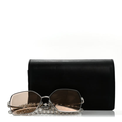 Chanel Butterfly Removable Pearl Chain Sunglasses 4262 Silver Brown 8 of 8