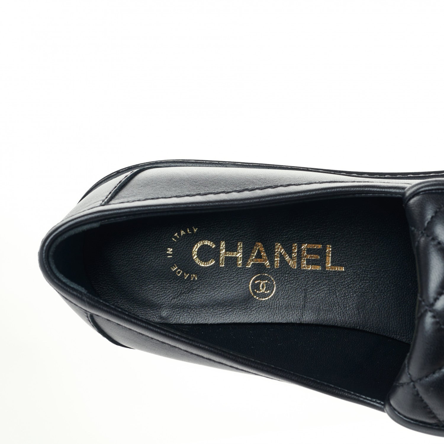 Chanel Lambskin Quilted CC Turnlock Loafers 38.5 Black 7 of 7