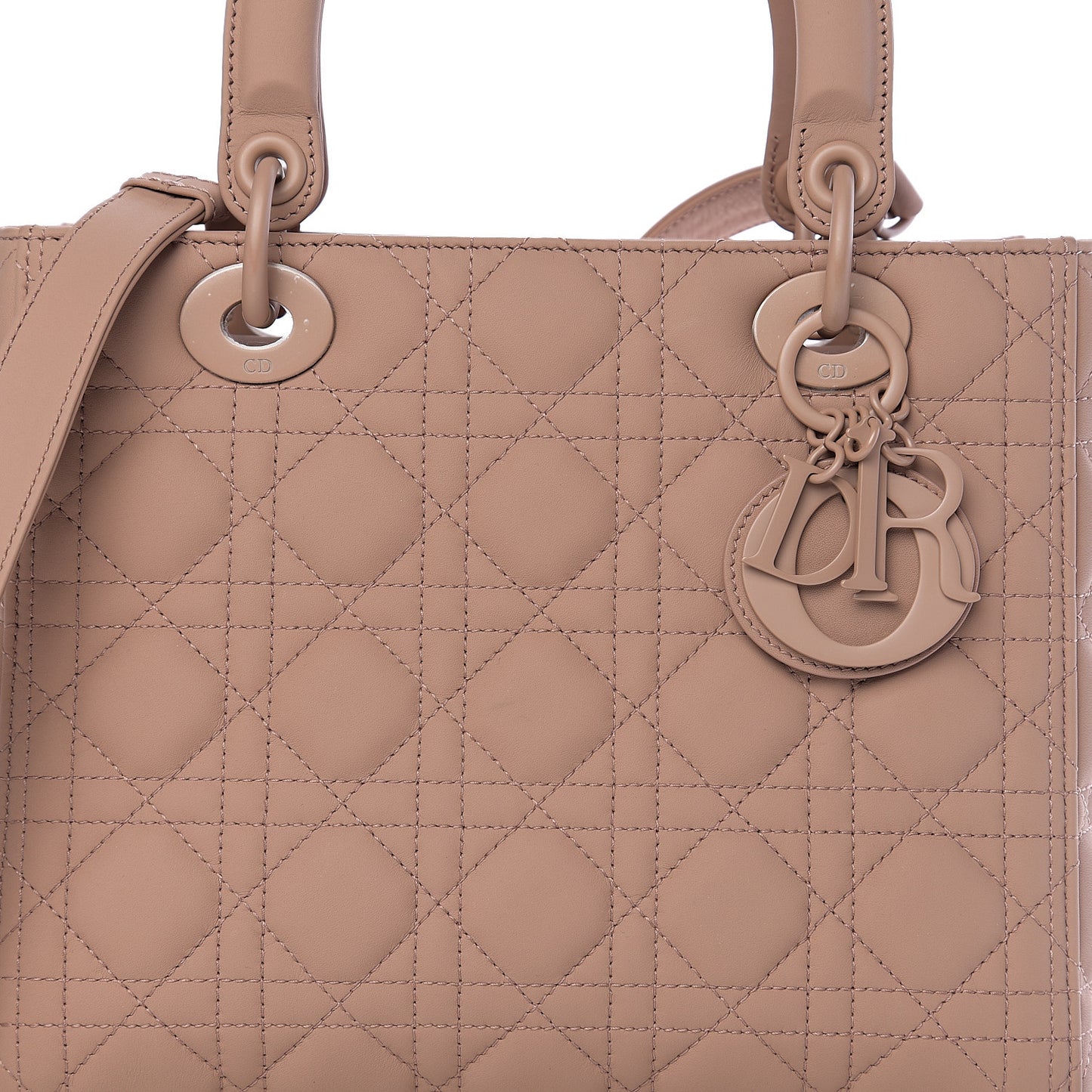 Ultra Matte Calfskin Cannage Medium Lady Dior Beige