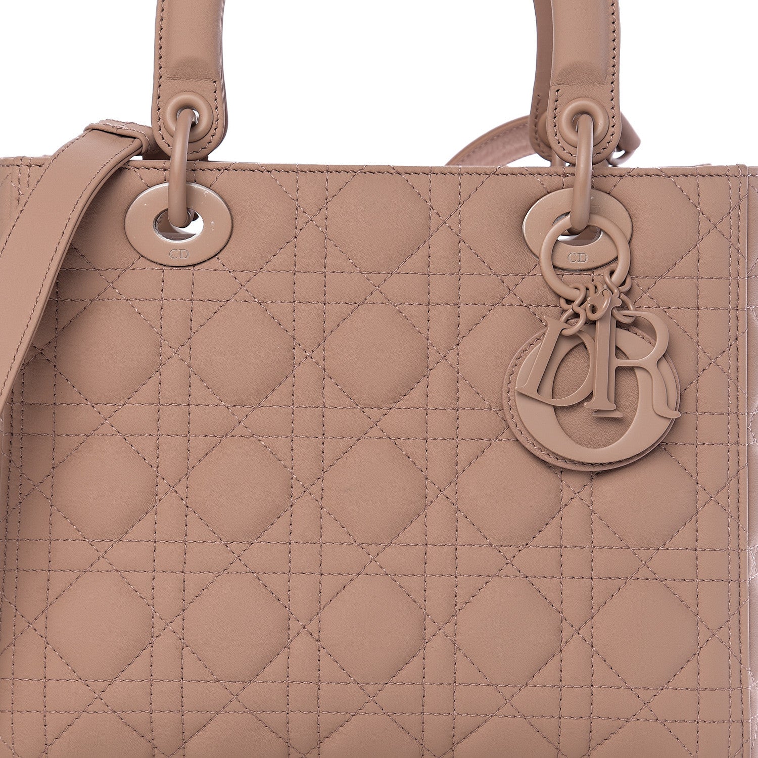 Christian Dior Ultra Matte Calfskin Cannage Medium Lady Dior Beige 6 of 8