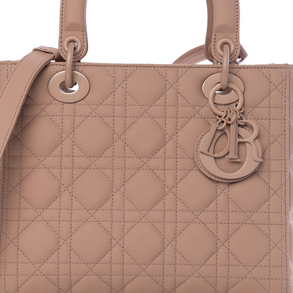 Christian Dior Ultra Matte Calfskin Cannage Medium Lady Dior Beige 6 of 8