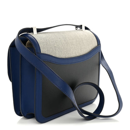 Hermes Swift Toile Constance 24 Bleu Saphir Black Ecru 3 of 11
