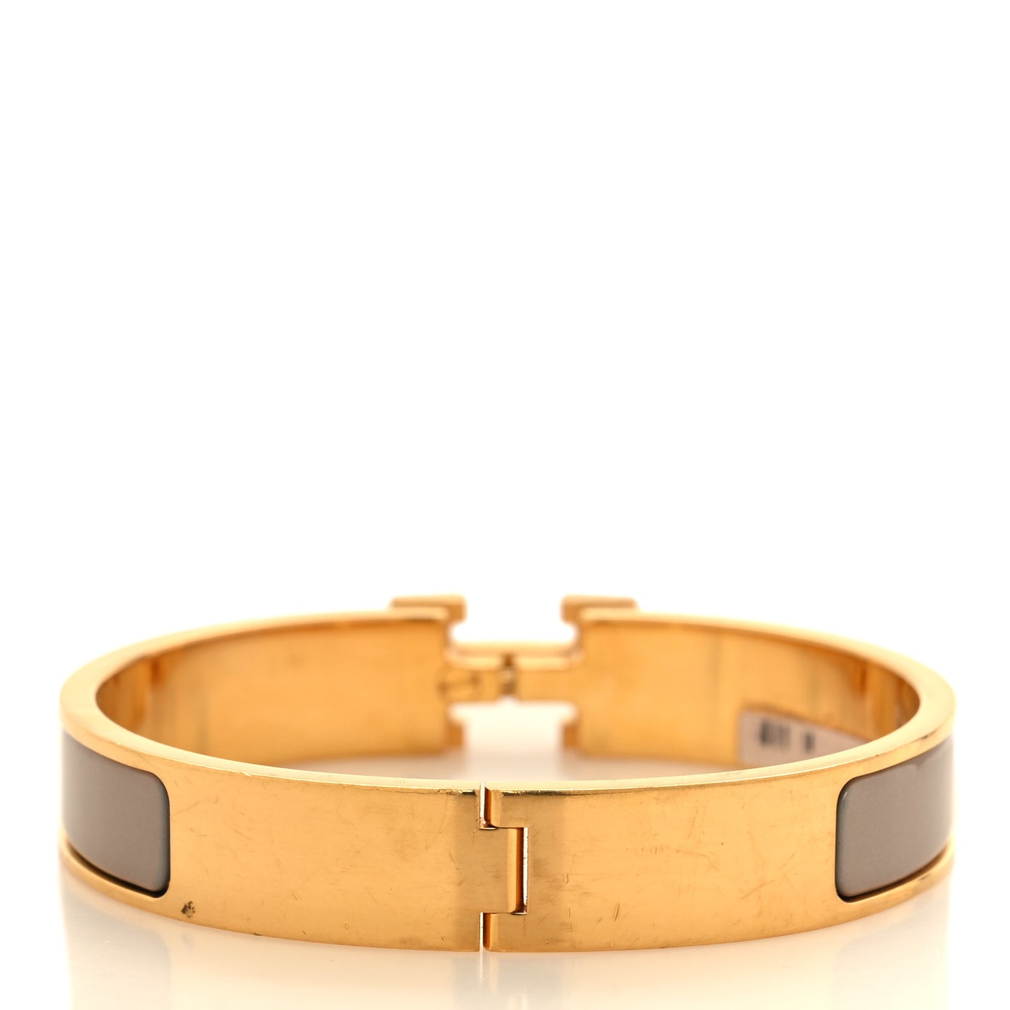 Enamel Narrow Clic Clac H Bracelet GM Marron Glace