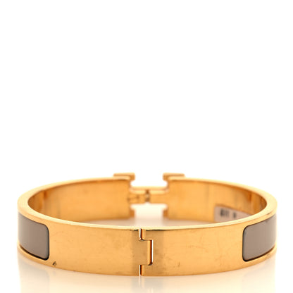 Hermes Enamel Narrow Clic Clac H Bracelet GM Marron Glace 3 of 5