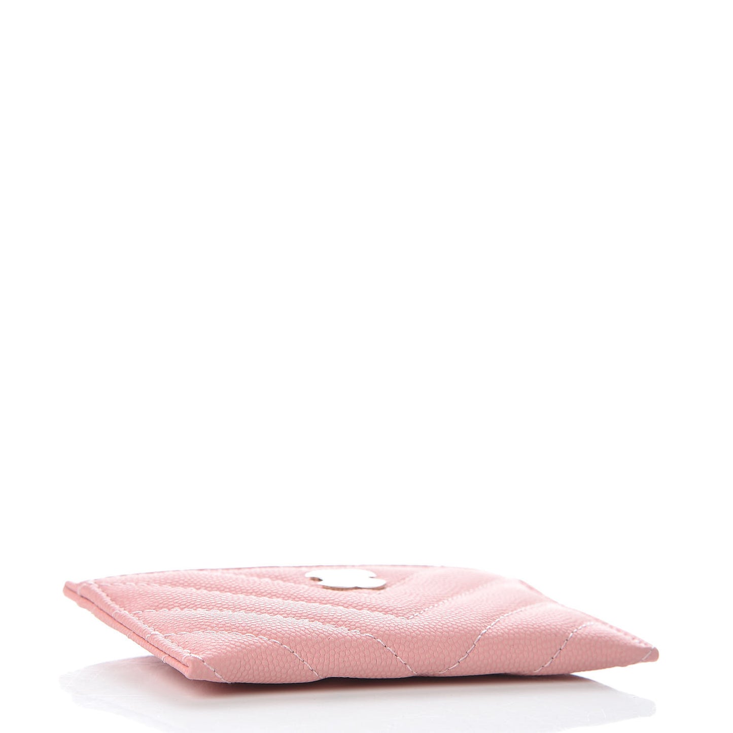 Caviar Chevron Quilted Card Holder Pink