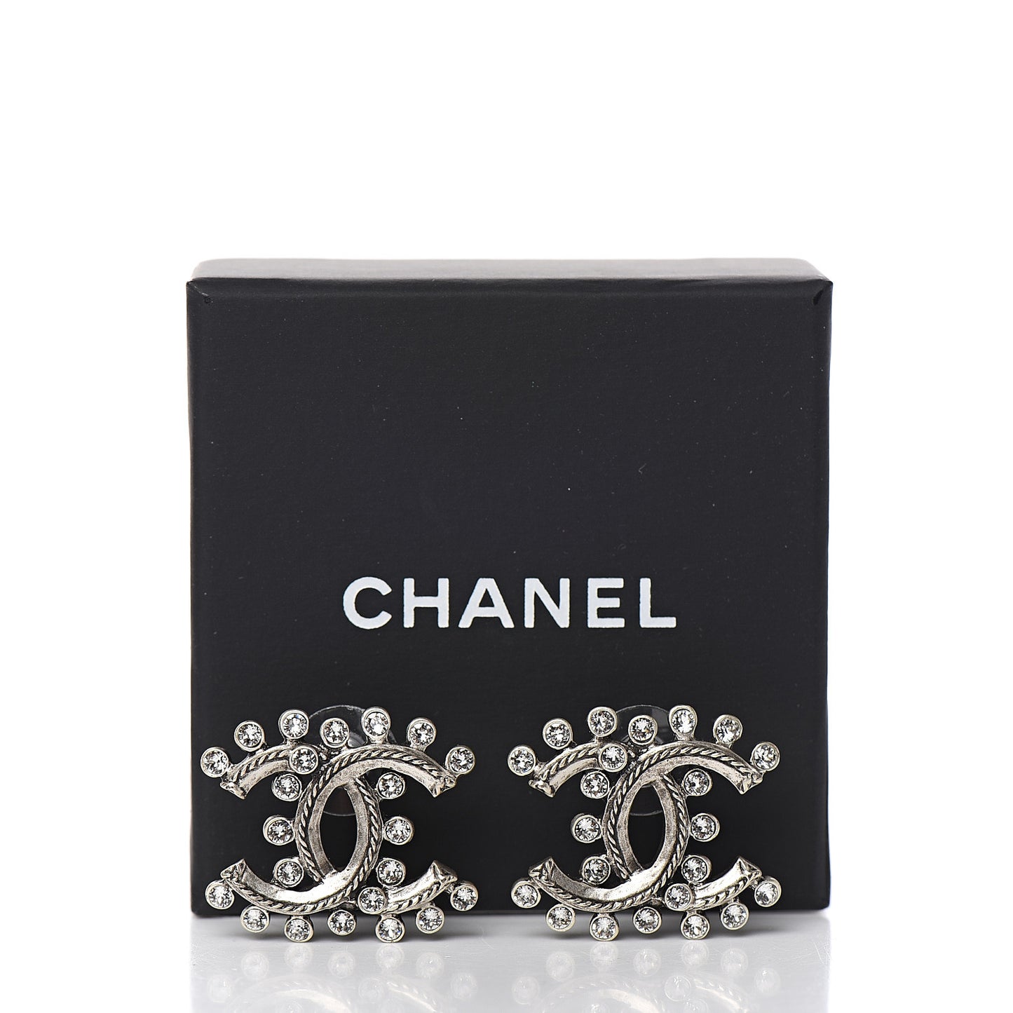 Crystal CC Earrings Silver