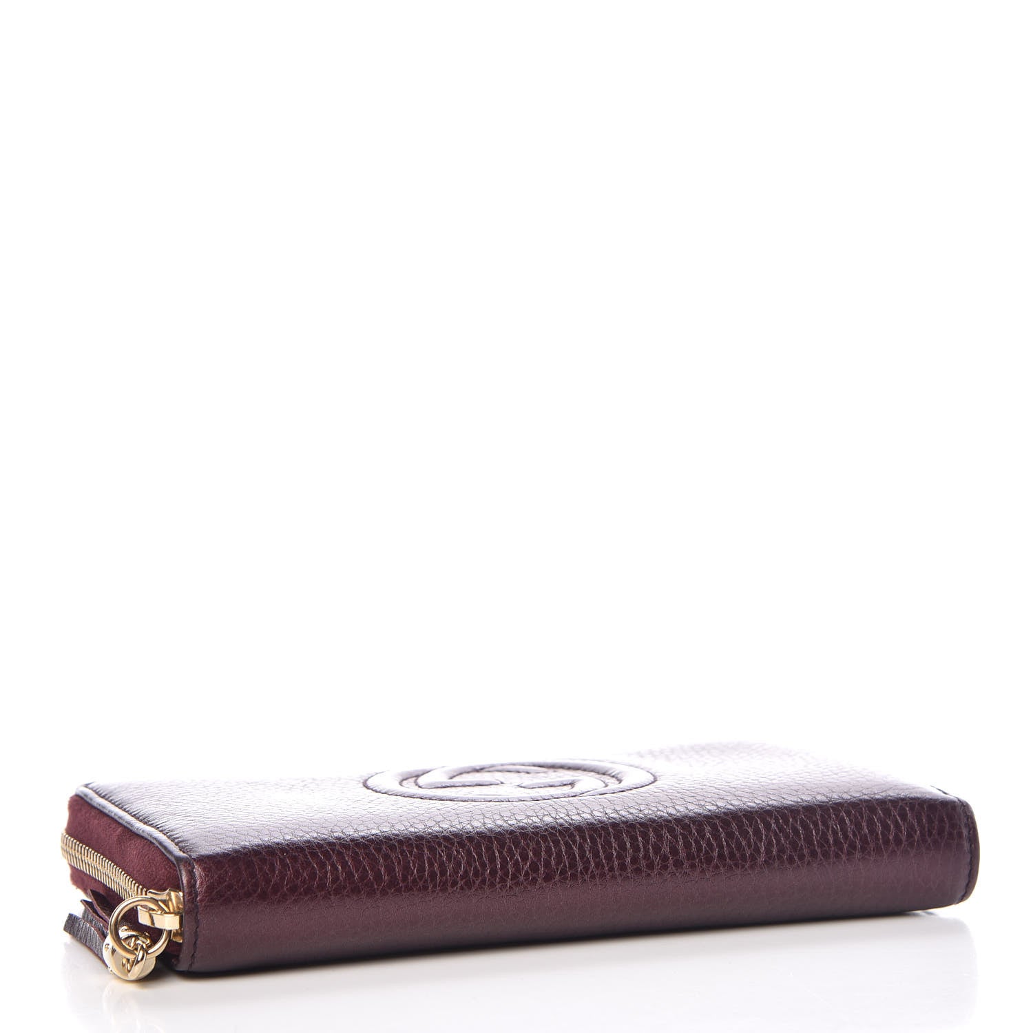 Gucci Metallic Cellarius Calfskin Soho Zip Around Wallet Classic Burgundy 4 of 8