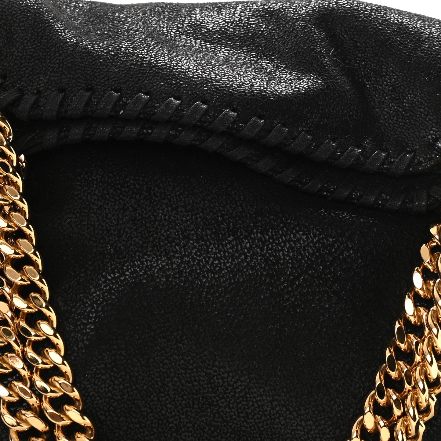Shaggy Deer Mini Falabella Fold Over Tote Black