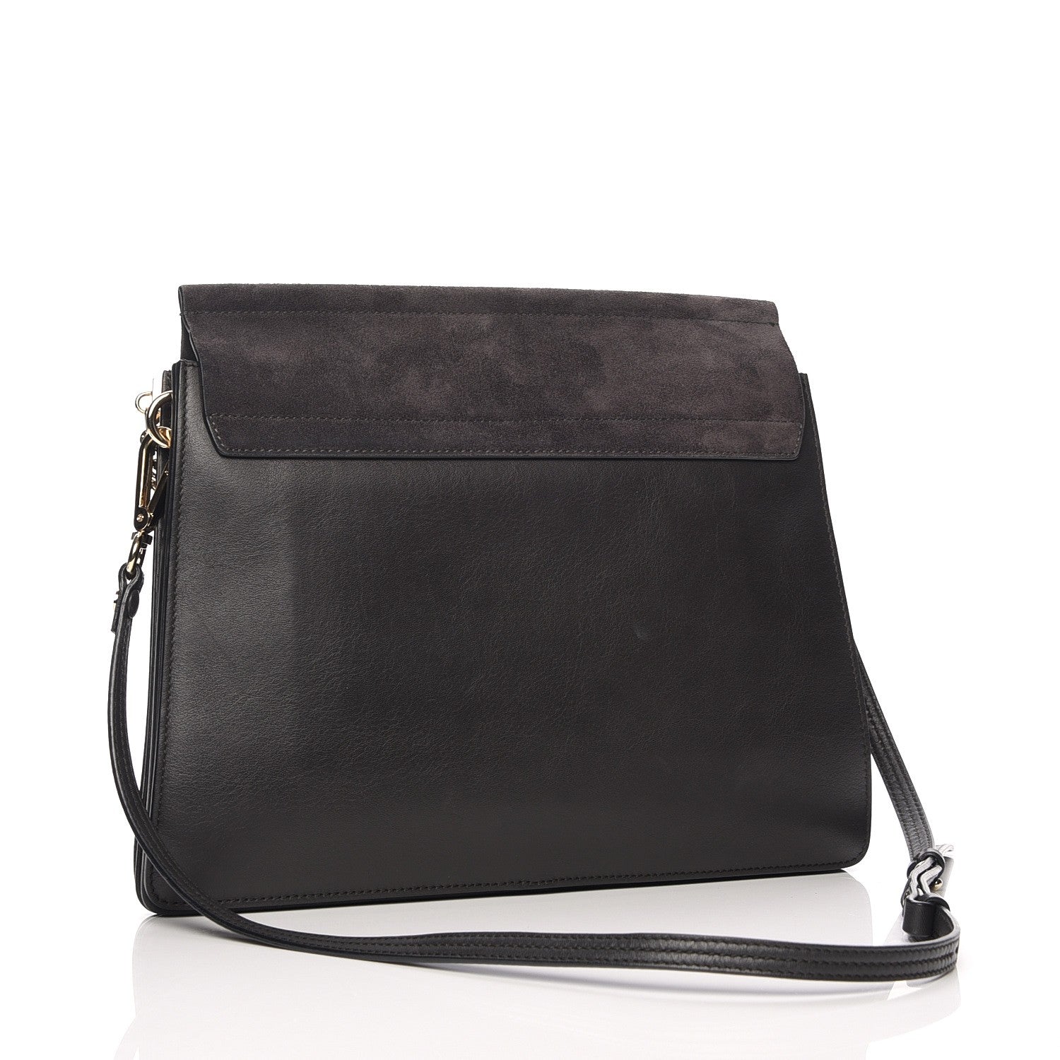 Chloe Calfskin Suede Medium Faye Shoulder Bag Carbon Grey 3 of 7