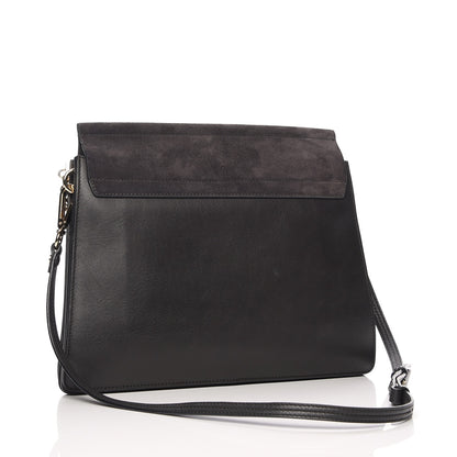 Chloe Calfskin Suede Medium Faye Shoulder Bag Carbon Grey 3 of 7