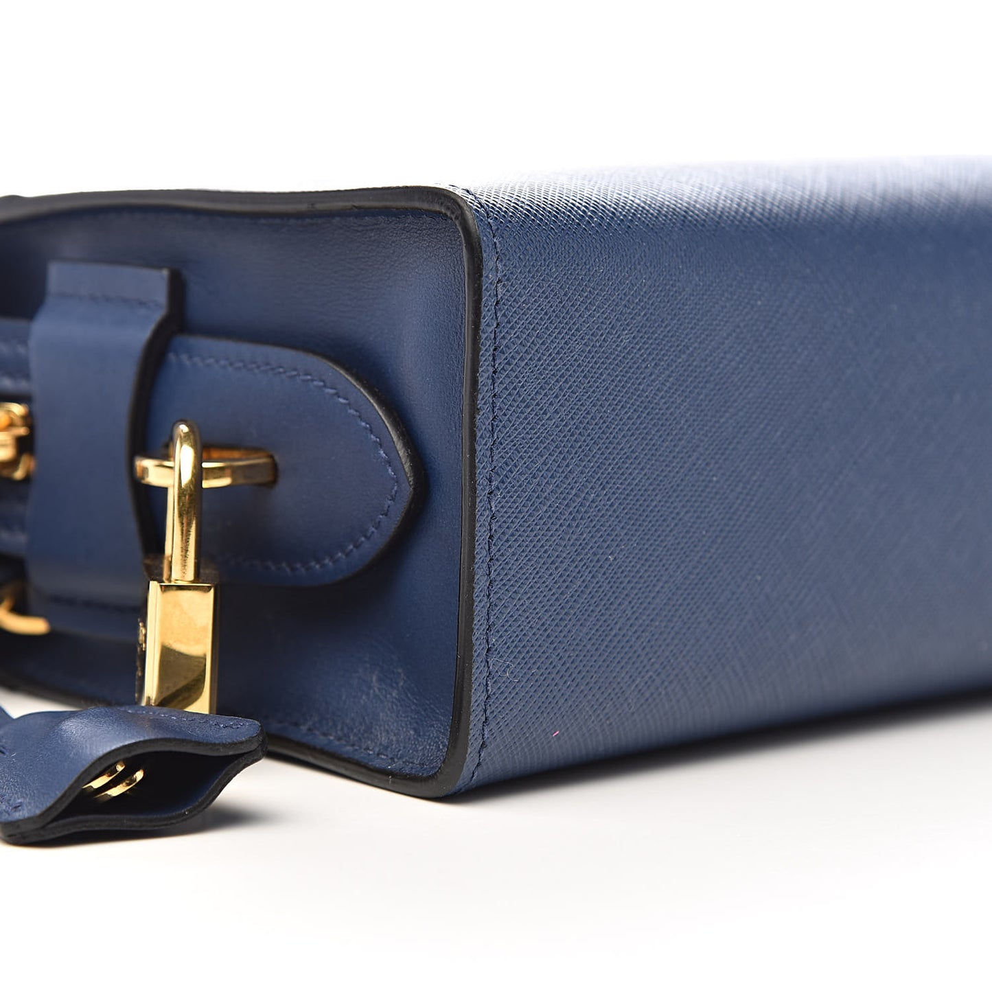 Saffiano City Calfskin Esplanade Crossbody Bag Bleuette