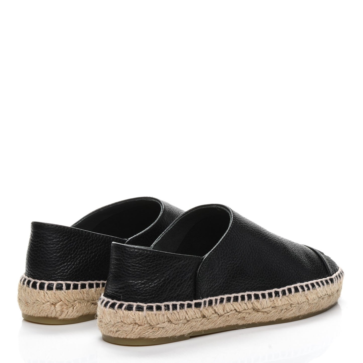 Grained Calfskin CC Espadrilles 35 Black