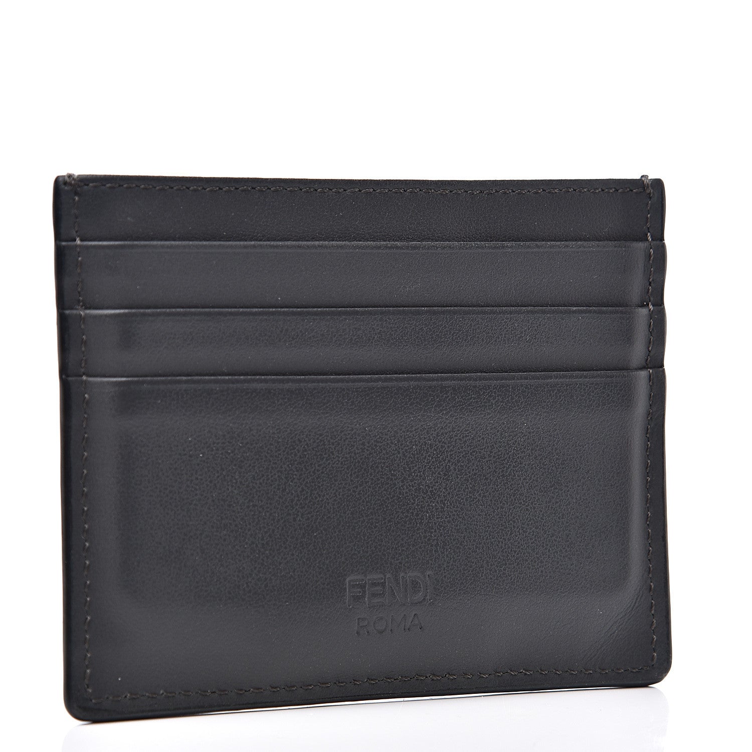 Fendi Vitello Century Monster Eyes Card Holder Asfalto 2 of 8