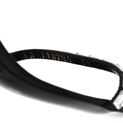 Saint Laurent Crepe Satin Crystal New Nuit 90 Ankle Strap Sandals  38 Black 10 of 12