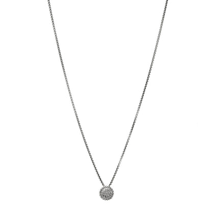 David Yurman Sterling Silver Diamond 9mm Petite Pave Pendant Necklace 1 of 5