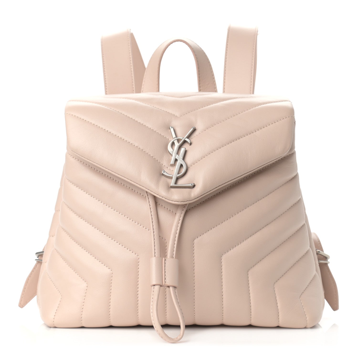Saint Laurent Calfskin Y Quilted Monogram Small Loulou Backpack Dark Beige 1 of 9