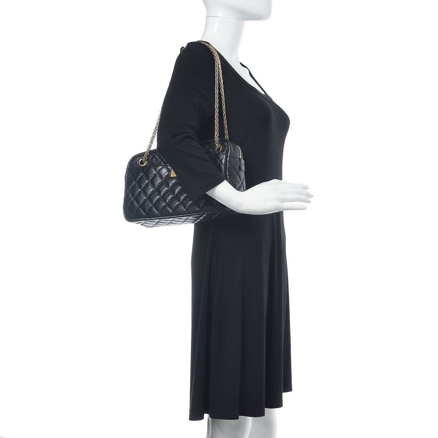 Chanel Aged Calfskin Quilted Medium Reissue Camera Case Black 2 of 10