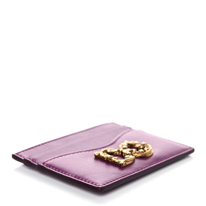Dolce & Gabbana Vitello Morbido Pearl Logo Card Holder Purple 4 of 7