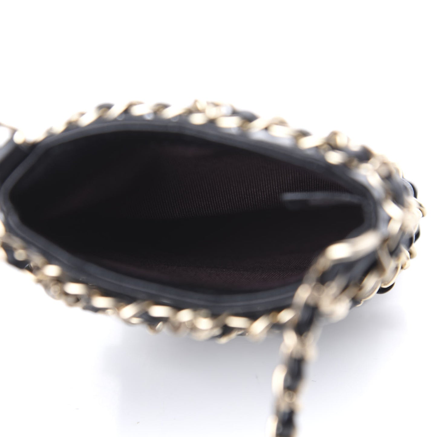 Lambskin Tech Me Out Clutch With Chain Black