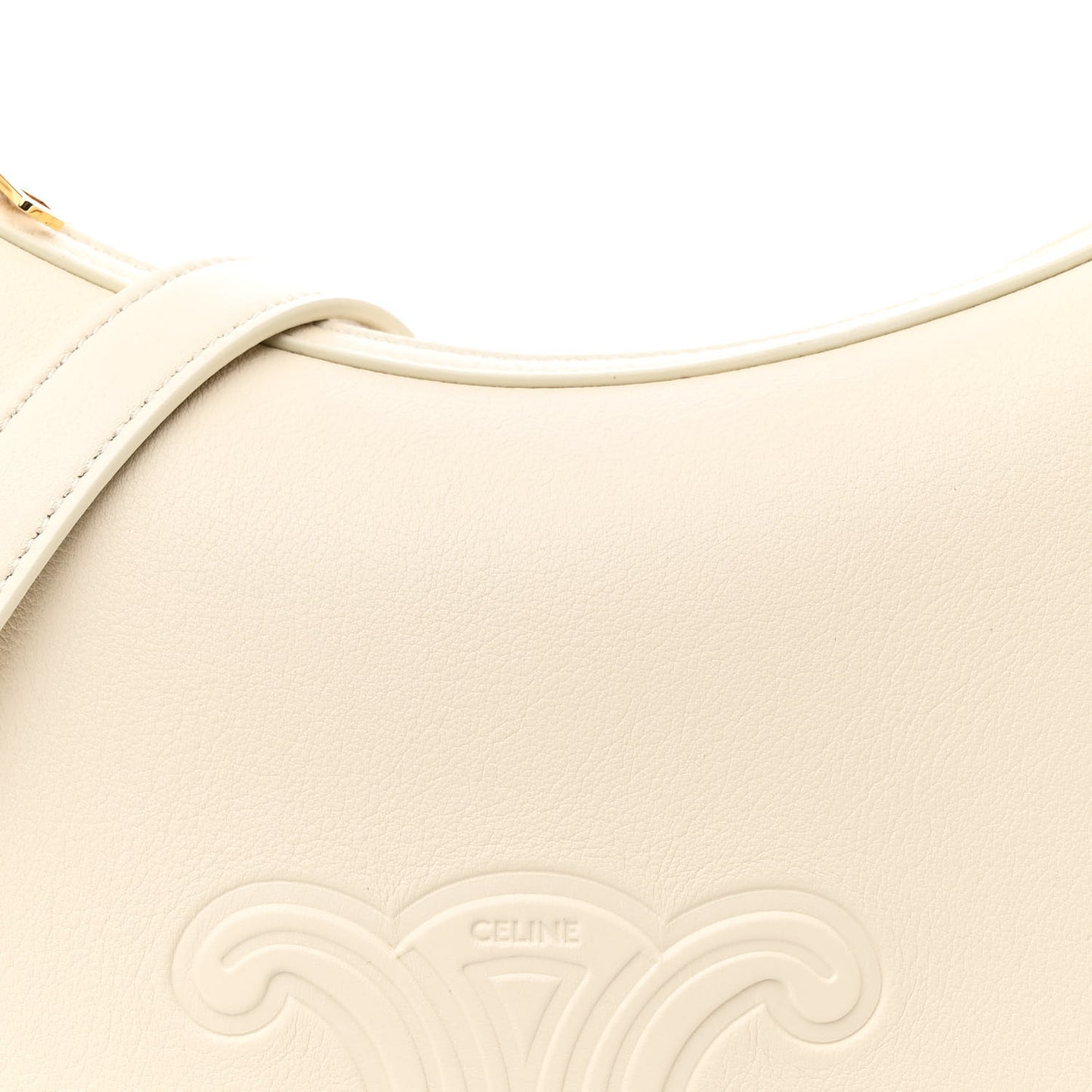 Supple Calfskin Cuir Triomphe Small Heloise Shoulder Bag White Cotton