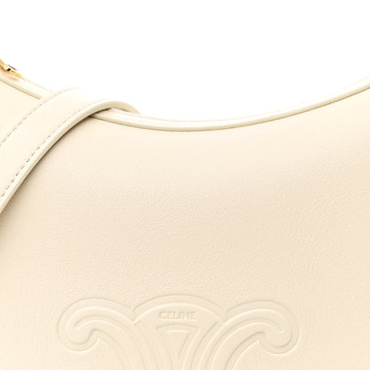 Celine Supple Calfskin Cuir Triomphe Small Heloise Shoulder Bag White Cotton 9 of 11