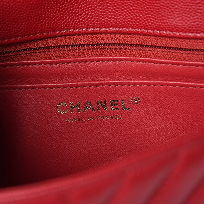 Chanel Caviar Chevron Quilted Mini Rectangular Flap Dark Pink 6 of 10