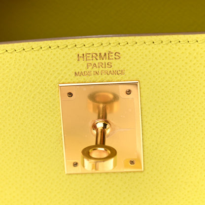 Hermes Epsom Kelly Sellier 32 Lime 6 of 11