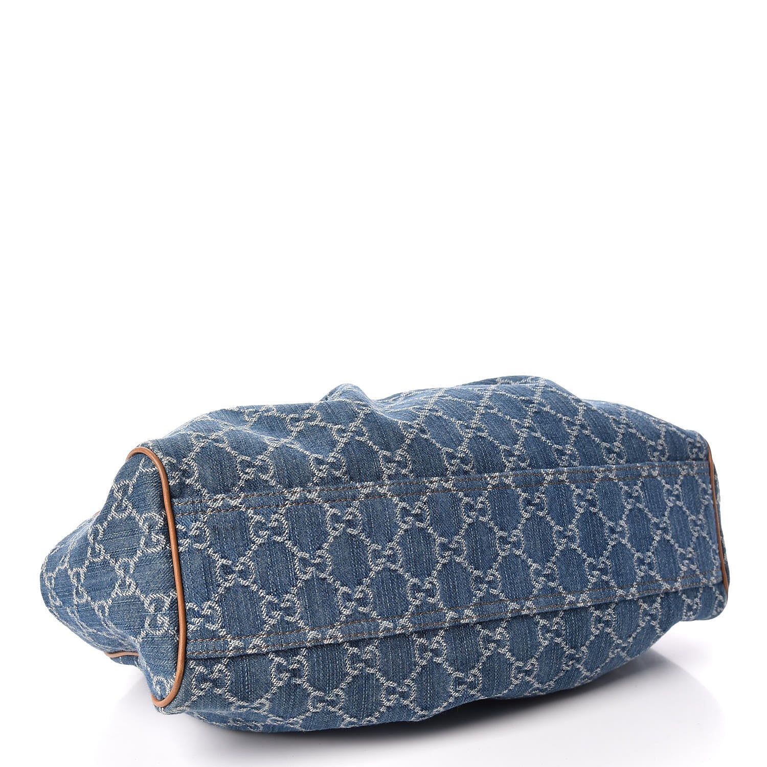 Gucci Denim Monogram Medium Sukey Tote Blue 4 of 10