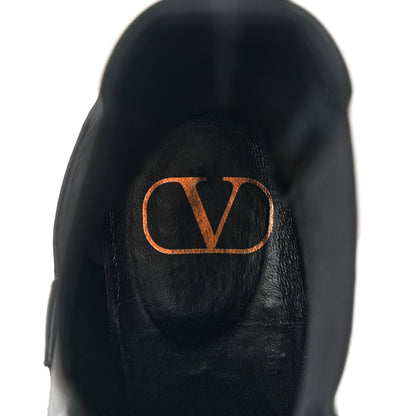 Valentino Garavani Calfskin VLOGO Flat Boots 36 Black 7 of 8