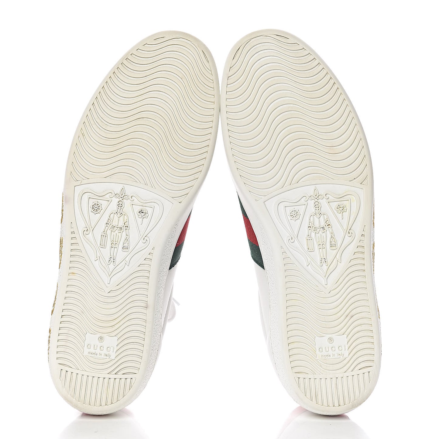 X SEGA Calfskin Web Guccy Mens Ace Sneakers 9 White