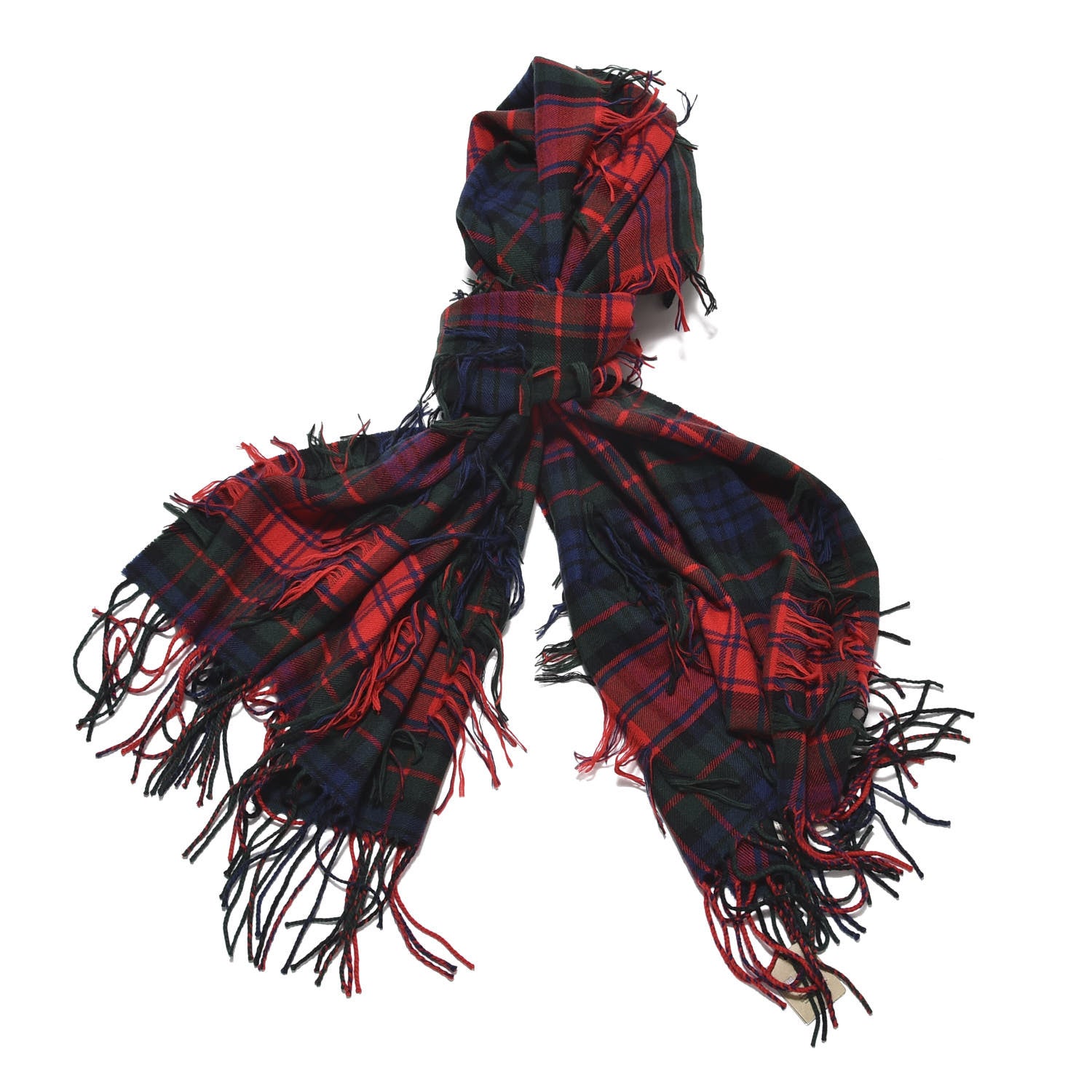 Burberry Wool Cashmere Tartan Oversized Filcoupe Scarf Bright Red 2 of 4