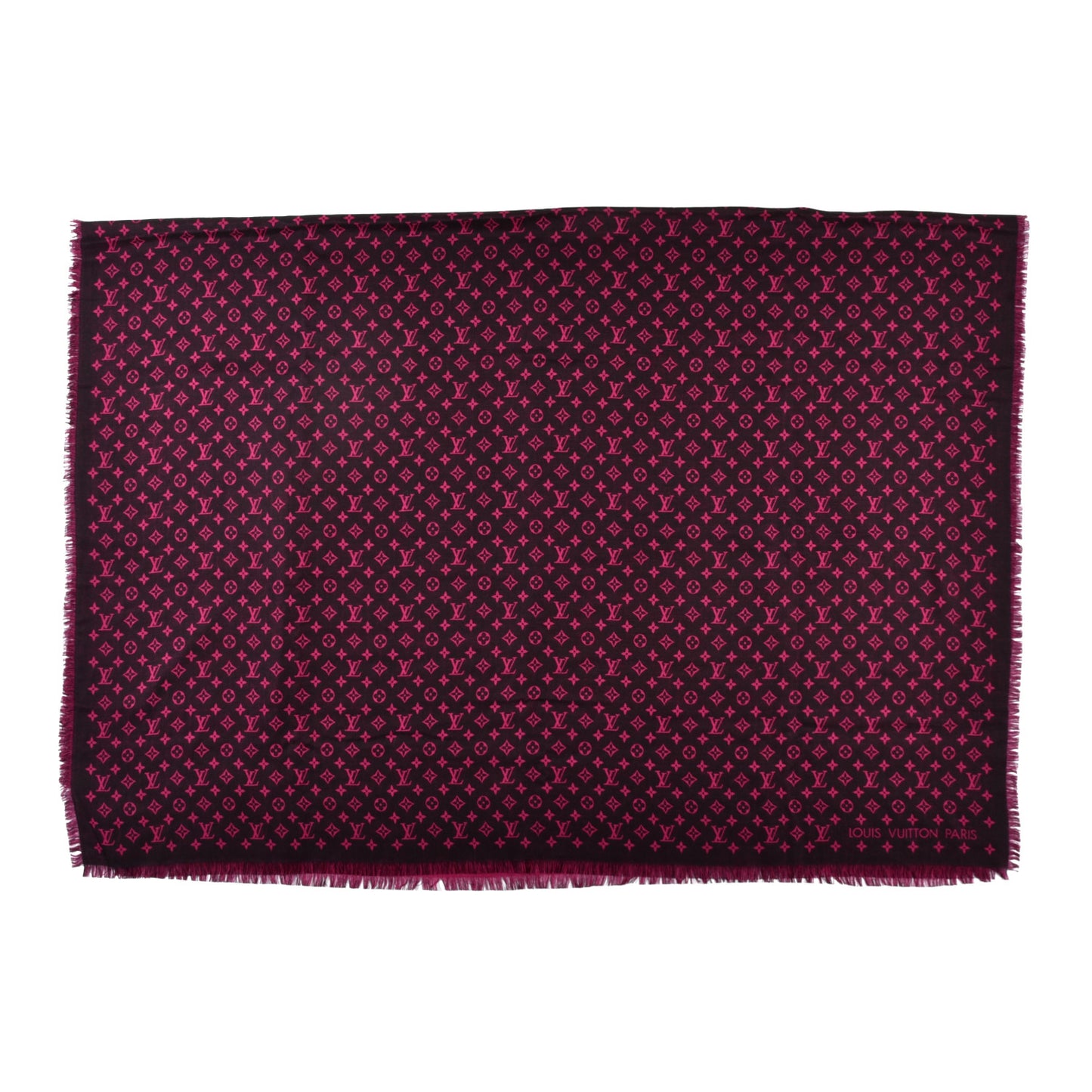 Wool Silk So LV Stole Black