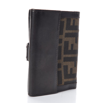 Fendi Zucca Cuoio Lucido Compact Wallet Tobacco Moro 3 of 9