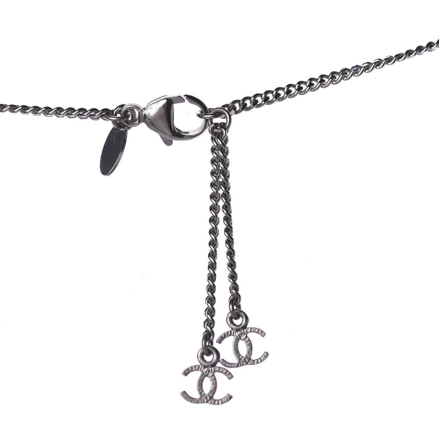 Ruthenium Pearl Bead CC Necklace Black