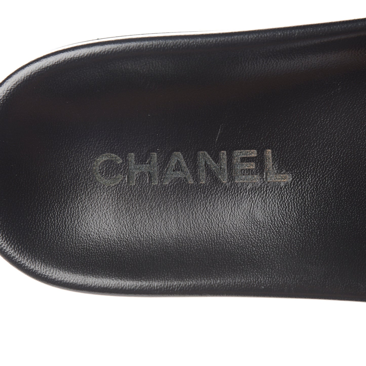 Lambskin Chain Slides Sandals Flats 39 Silver