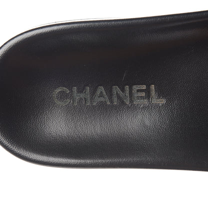 Chanel Lambskin Chain Slides Sandals Flats 39 Silver 8 of 9