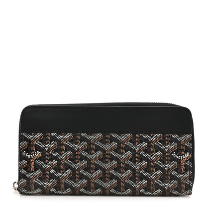 Goyard Goyardine Matignon Zip Around GM Wallet Black 1 of 6