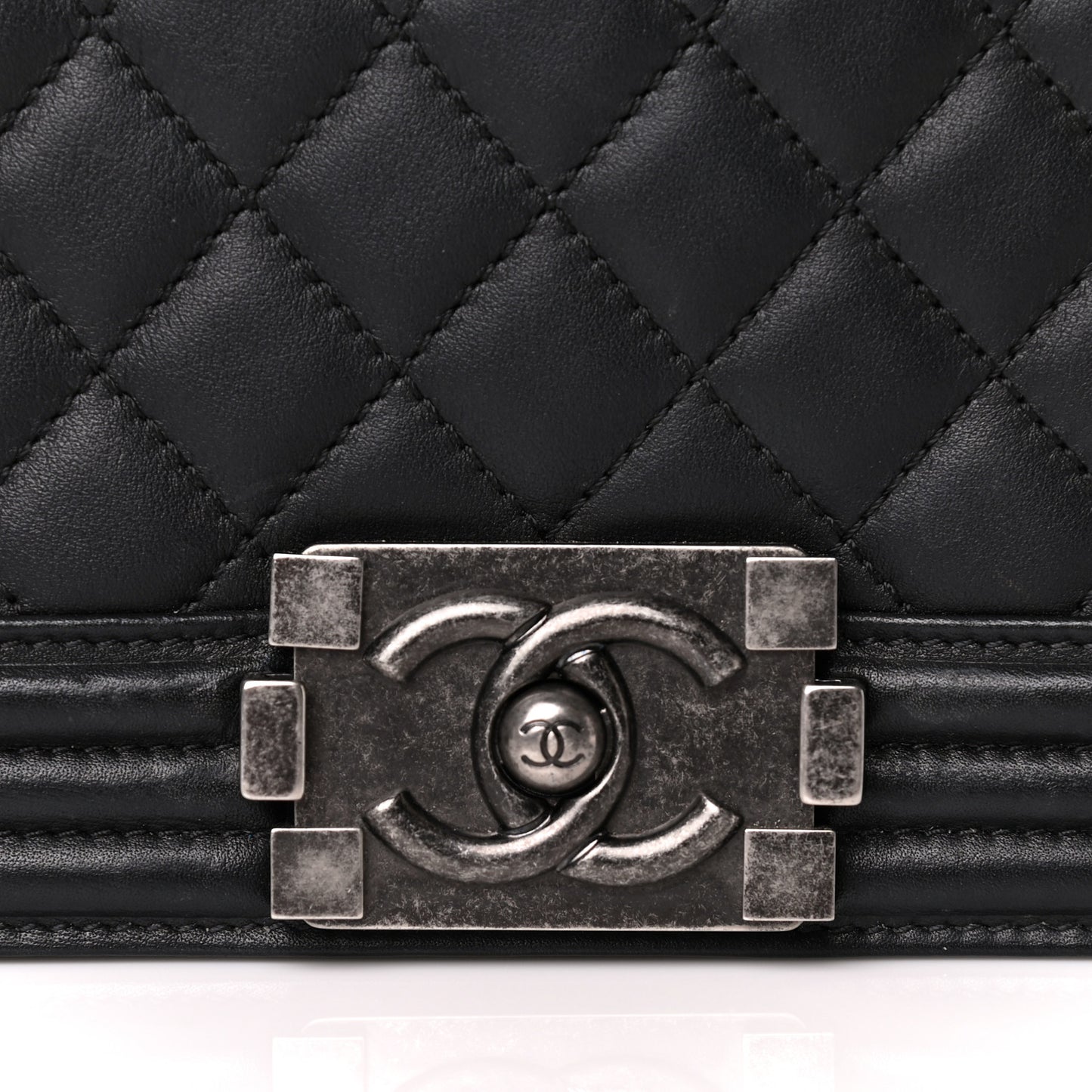 Calfskin Quilted New Medium Boy Flap Black