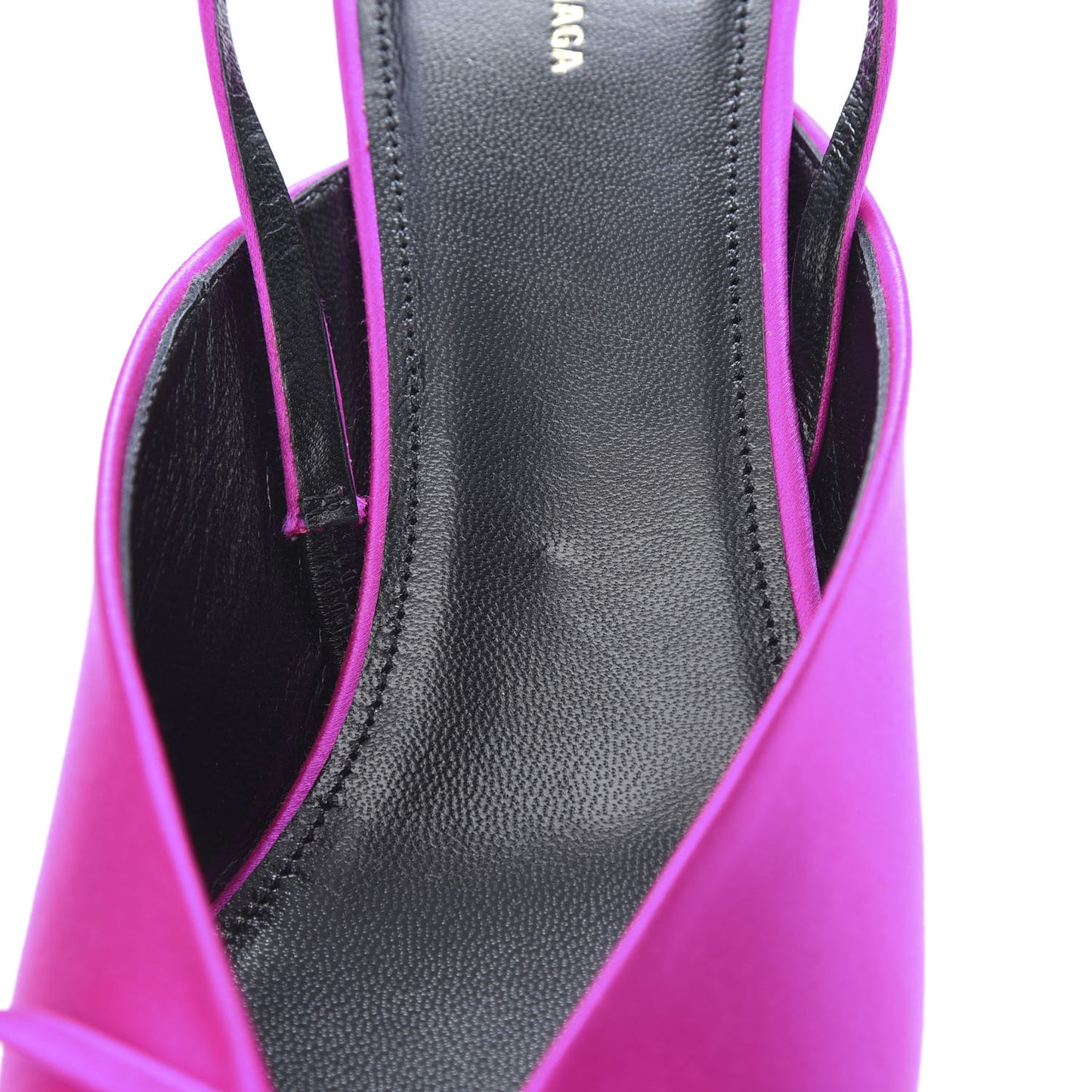 Satin Pointed Toe Knife Slingback 40mm Mules 41 Rose Fuchsia